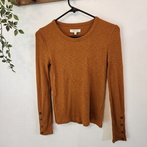 Madewell Button Knit Long Sleeve Top